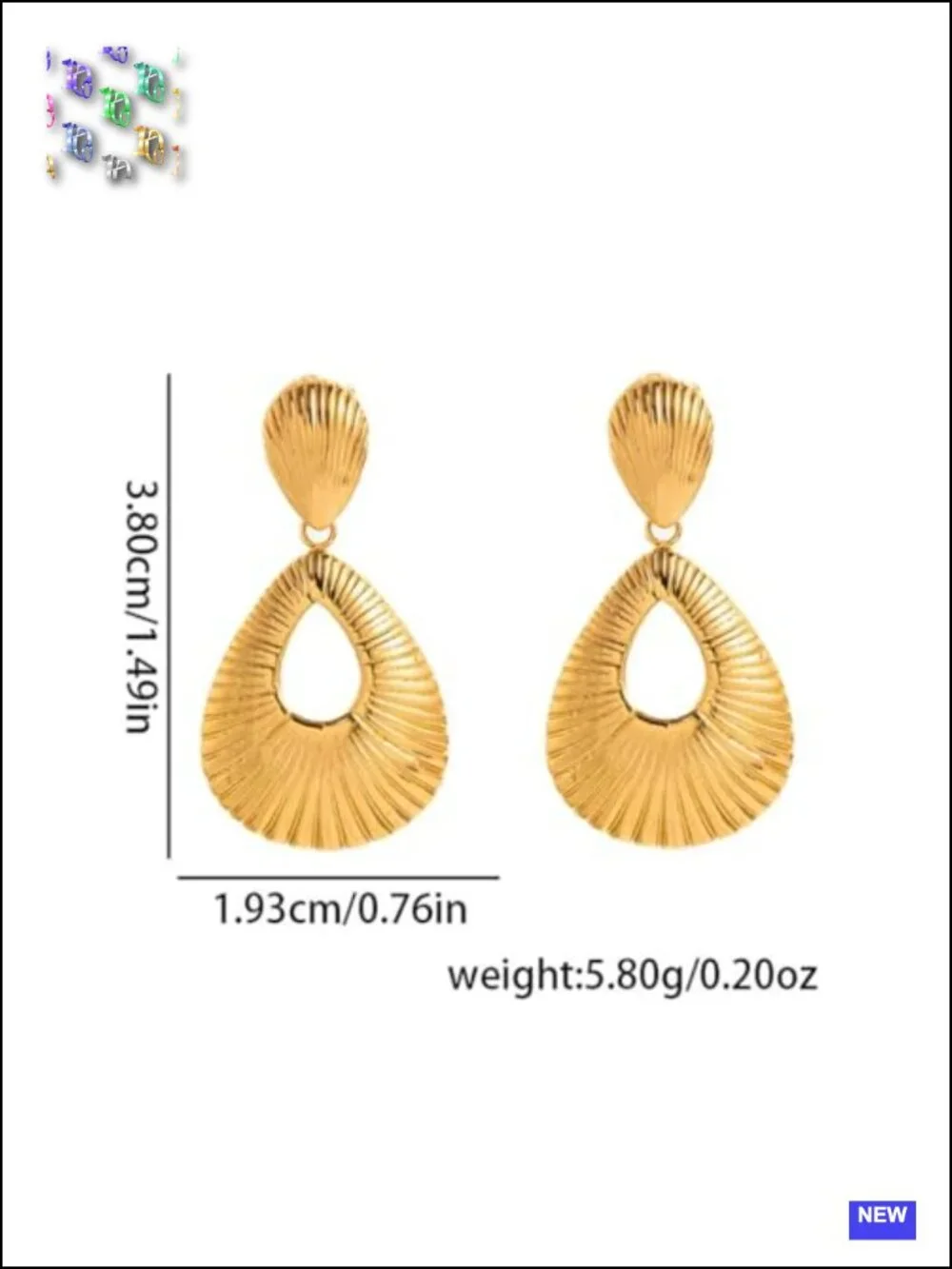 Large Chunky Gold Hollow Circular Dangle Earrings, Vintage Geometric Ribbed